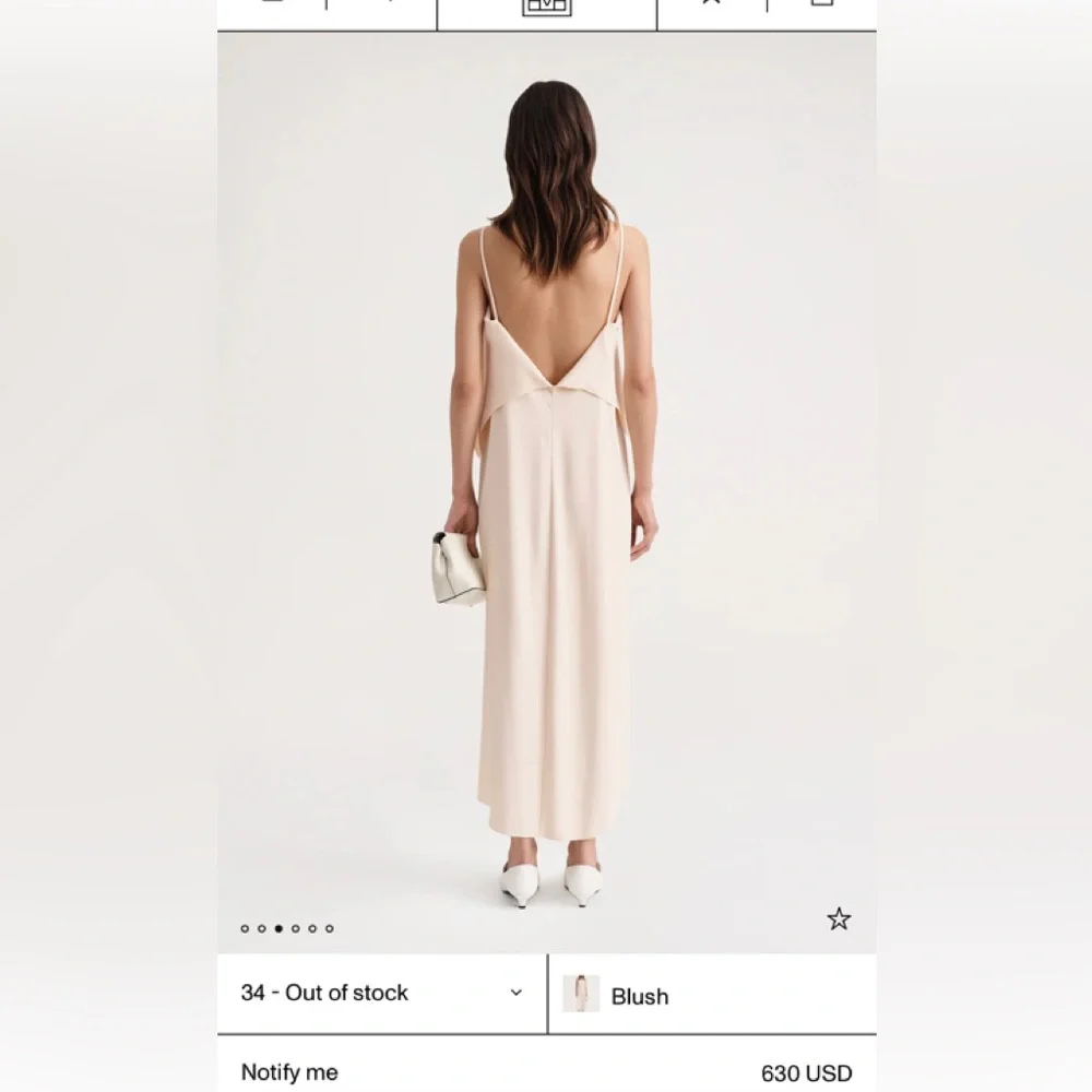 Toteme Draped viscose cami dress blush - Picture 2 of 4